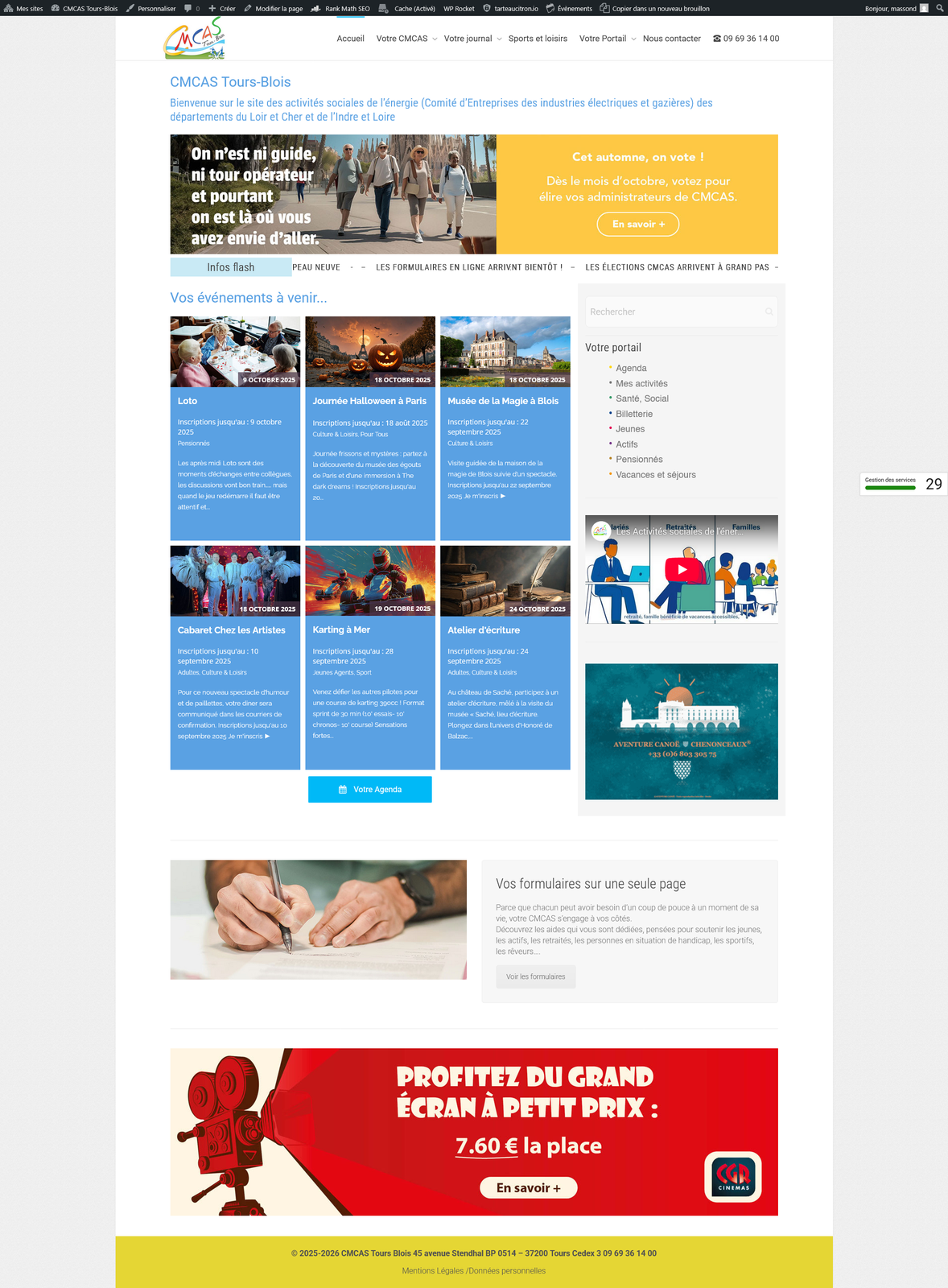 CMCAS — screenshot 2025 10 09 at 14 33 17 home test 2025 cmcas tours blois
